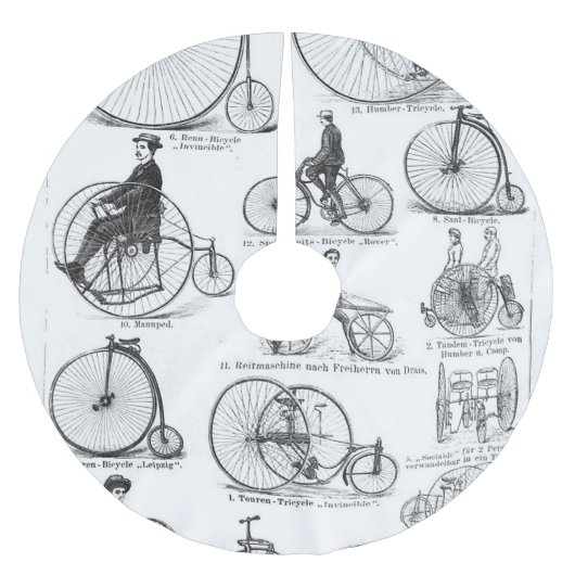 High Wheeler Bicycle Penny Farthing Polyester Weihnachtsbaumdecke (Vorderseite)