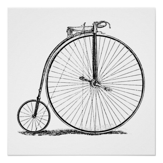 High Wheeler Bicycle Penny Farthing Poster (Vorderseite)