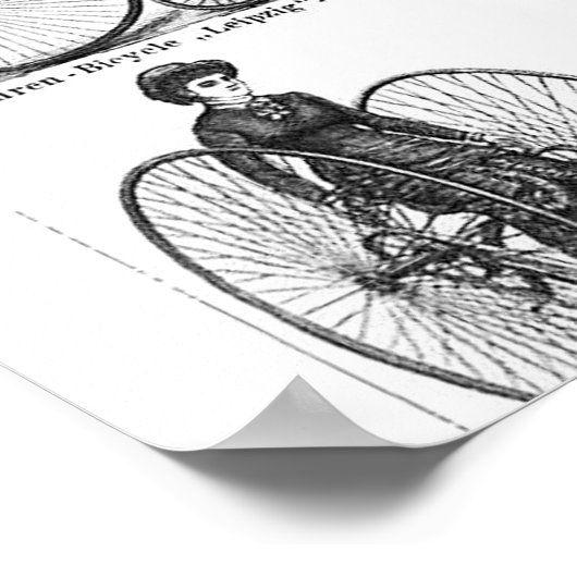 High Wheeler Bicycle Penny Farthing Poster (Ecke)