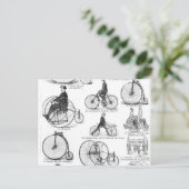 High Wheeler Bicycle Penny Farthing Postkarte (Stehend Vorderseite)