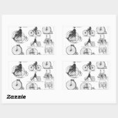 High Wheeler Bicycle Penny Farthing Rechteckiger Aufkleber (Blatt)