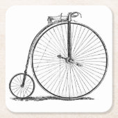 High Wheeler Bicycle Penny Farthing Rechteckiger Pappuntersetzer (Vorderseite)