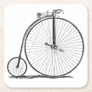High Wheeler Bicycle Penny Farthing Rechteckiger Pappuntersetzer