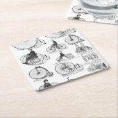 High Wheeler Bicycle Penny Farthing Rechteckiger Pappuntersetzer (angewinkelt)