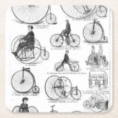 High Wheeler Bicycle Penny Farthing Rechteckiger Pappuntersetzer (Vorderseite)