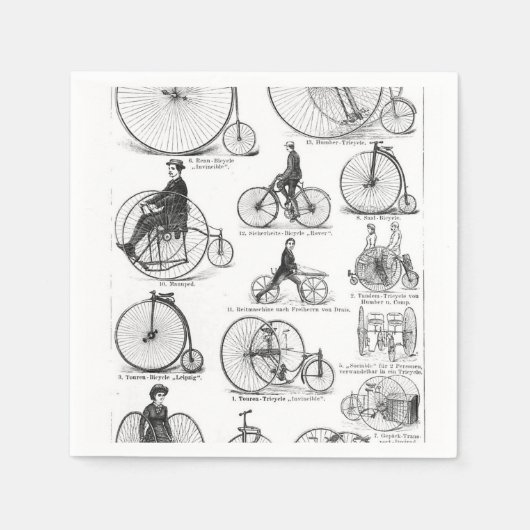 High Wheeler Bicycle Penny Farthing Serviette (Vorderseite)