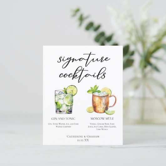 Highball Signature Cocktails Hochzeitmenü (Stehend Vorderseite)