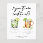 Highball Signature Cocktails Hochzeitmenü (Vorderseite)