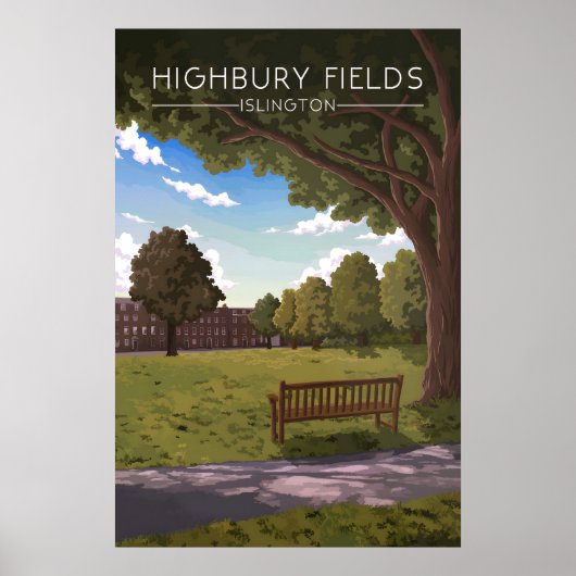 Highbury Fields Islington London Reiseplakat Poster (Vorne)