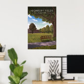 Highbury Fields Islington London Reiseplakat Poster (Heimbüro)