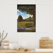 Highbury Fields Islington London Reiseplakat Poster (Küche)