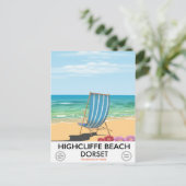 Highcliffe Beach, Dorset Vintages Bahnposter Postkarte (Stehend Vorderseite)
