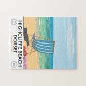 Highcliffe Beach, Dorset Vintages Bahnposter Puzzle (Horizontal)