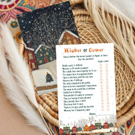 Higher or Lower Baby Shower Game Winter Snowy