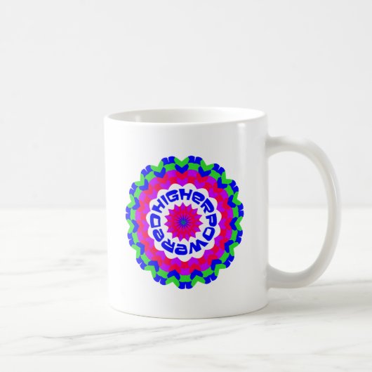 Higher Powered Spiritual Quote Kaleidoscope Design Kaffeetasse (Rechts)