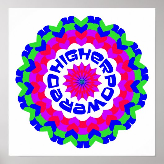 Higher Powered Spiritual Quote Kaleidoscope Design Poster (Vorne)