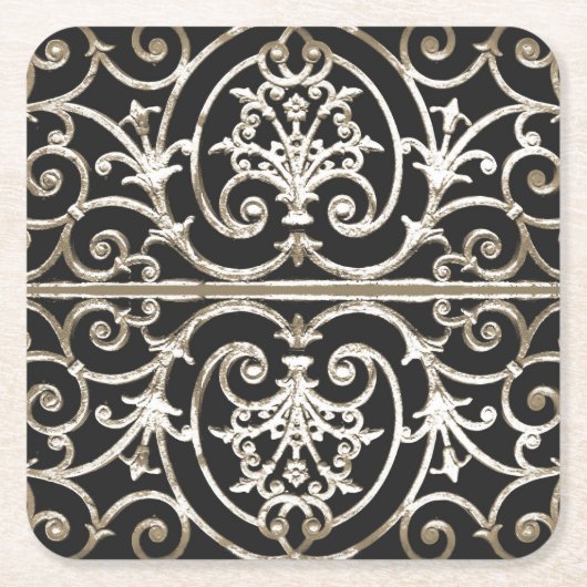 Highgate Iron Rechteckiger Pappuntersetzer (Vorderseite)