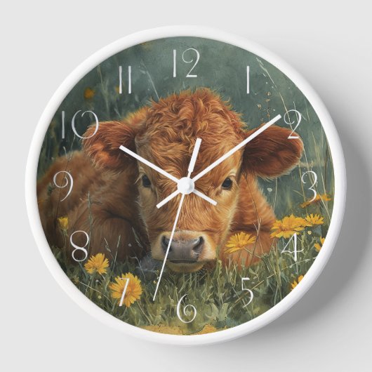 Highland Baby Cow Uhr (Vorderseite)