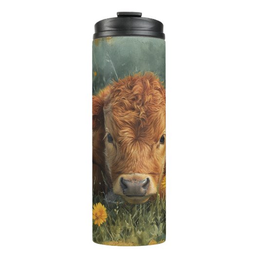 Highland-Baby-Kuh Thermosbecher (Vorderseite)