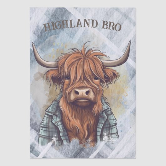 Highland Bro Funny Highland Bull Seidenpapier (Vorderseite)