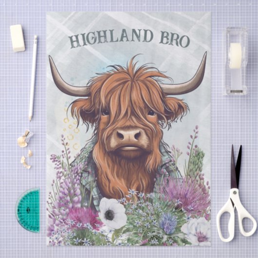 Highland Bro Funny Highland Bull Seidenpapier (Handwerk)