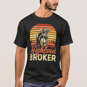 Highland Broker retro schottisches Rindvieh Highla T-Shirt