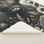 Highland Bull mit Sonnenblume Sherpadecke (3/4)
