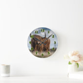 Highland Bull Runde Wanduhr (Zuhause)