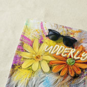 Highland Calf Lebende farbige Blume Strandtuch (Beispiel)