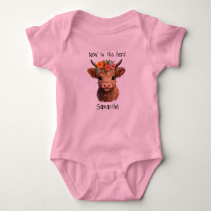 Highland Calf Personalisiert Baby Bodysuit Baby Strampler