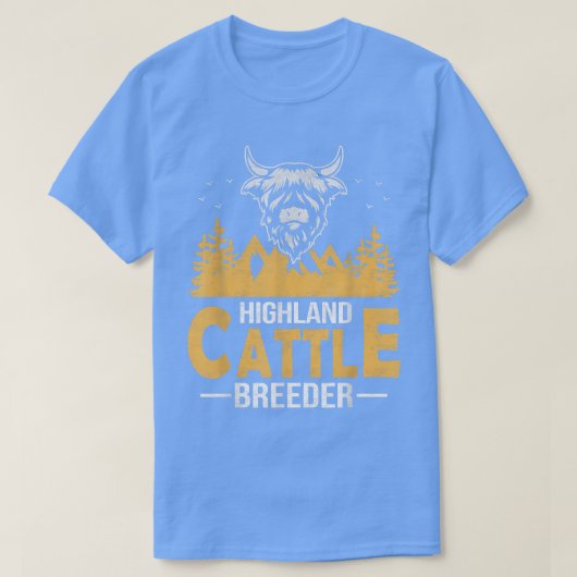 Highland Cattle Breeder Bauer Scottish Cattle Ran T-Shirt (Design vorne)