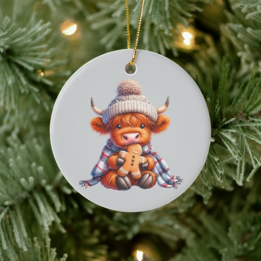 Highland Cattle Christmas Baby Keramik Ornament (Baum)