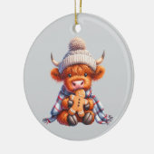 Highland Cattle Christmas Baby Keramik Ornament (Links)
