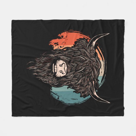 Highland Cattle Fleecedecke (Vorderseite (Horizontal))