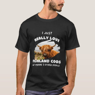 Highland Cattle Hairy Scottish Cows Schotten Coo L T-Shirt