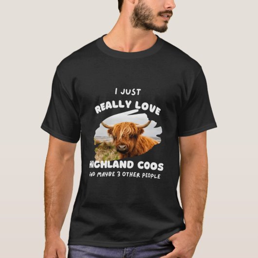 Highland Cattle Hairy Scottish Cows Schotten Coo L T-Shirt (Vorderseite)