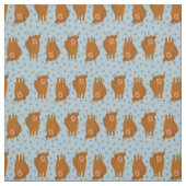 Highland Cattle on Pale Blue Polka Dots Gemustert Stoff (Muster)