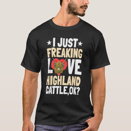Highland Cattle Scottish Farmer Breeder Herder Cat T-Shirt (Vorderseite)