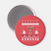 Highland Cattle Ugly Christmas Magnet (Vorderseite/Rückseite)