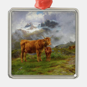 Highland Cattle (von Rosa Bonheur) Ornament Aus Metall
