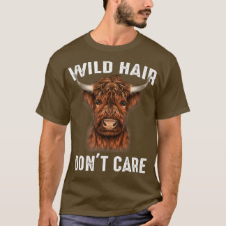 Highland Cattle Wild Hair Dont Care Bauer T-Shirt
