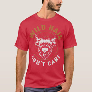 Highland Cattle Wild Hair Dont Care Bauer T-Shirt
