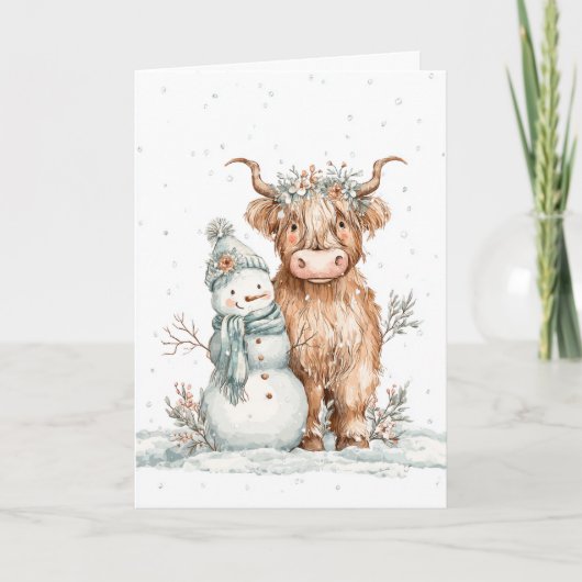 Highland Christmas Friends Feiertagskarte (Vorderseite)