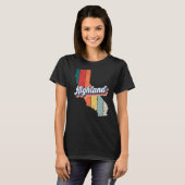 Highland City Retro Vintages Heimat Kalifornien T-Shirt (Vorne ganz)