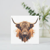 Highland Coo Greeting Card -  Karte (Stehend Vorderseite)