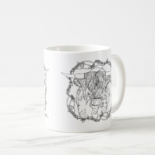 Highland "Coo" Kaffeetasse (VorderseiteRechts)