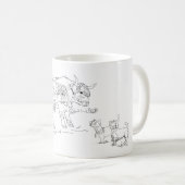 Highland "Coos" mit Scottie Dogs Coffee Tasse (VorderseiteRechts)