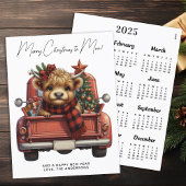 Highland Cow 2025 Calendar Red Truck Weihnachten