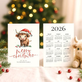 Highland Cow 2026 Kalender Frohe Weihnachten