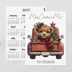 Highland Cow 2027 Kalender Truck Weihnachtskarte Postkarte